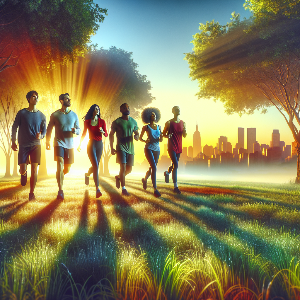picture of 6 people going for a morning walk