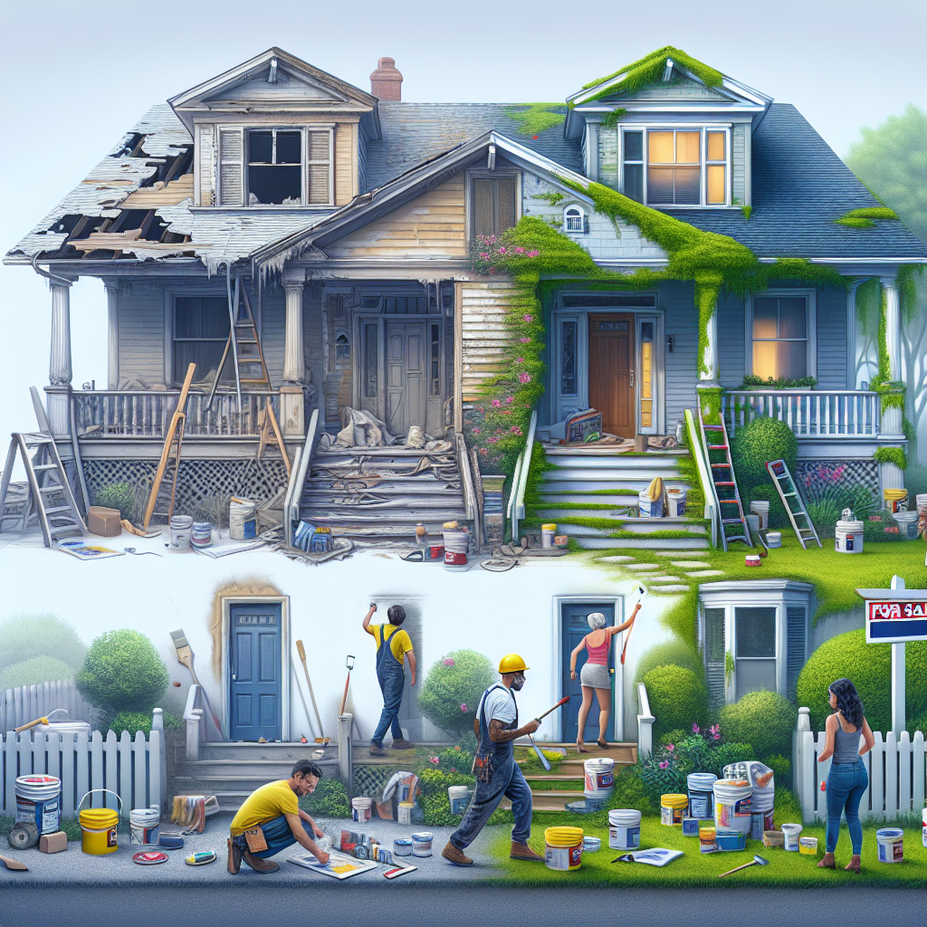 picture of house half renovated showing how it could look with renovation