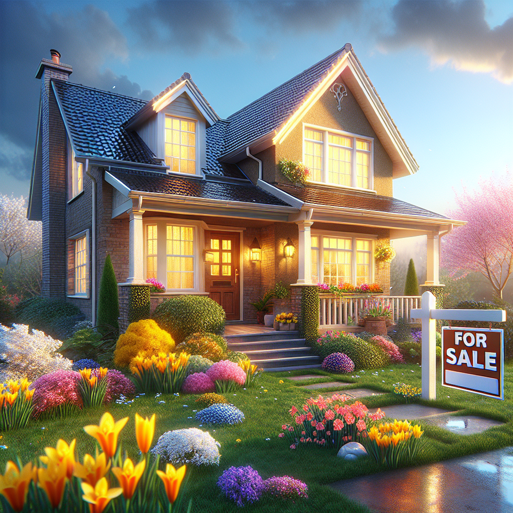 Picture of the front of home with spring in the air