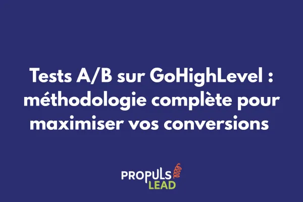 Interface de configuration des tests A/B dans GoHighLevel avec graphiques de performance et variantes de pages
