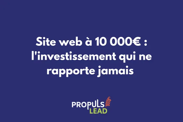 Graphique montrant le ROI négatif d'un site web à 10 000 euros versus un tunnel de vente
