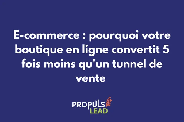 Comparaison graphique des taux de conversion : boutique e-commerce 2% versus tunnel de vente 10%
