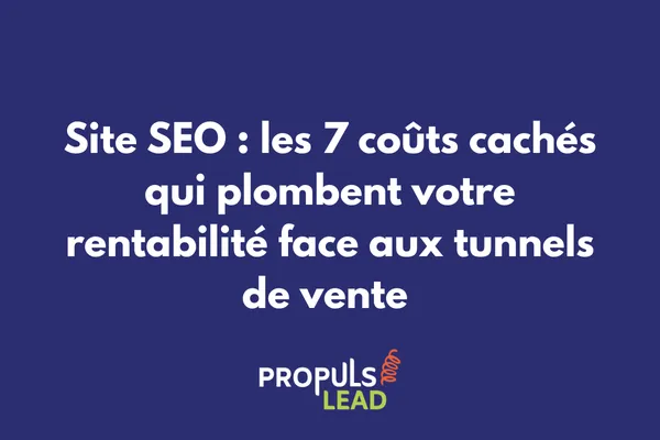 Iceberg montrant les coûts visibles et cachés d'un site SEO versus un tunnel de vente 