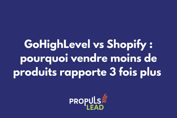 Comparatif GoHighLevel vs Shopify montrant un panier moyen de 180€ avec tunnel contre 65€ sur boutique classique