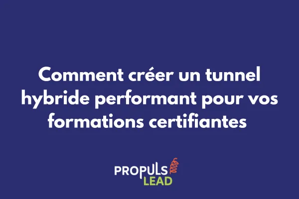 Schéma d'un tunnel de vente hybride pour formations certifiantes avec interactions online et offline