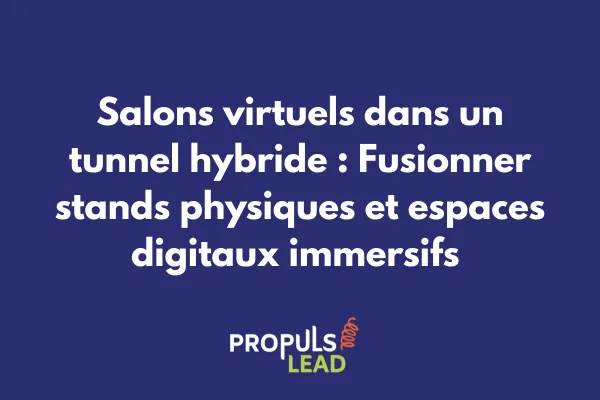 Vue d'ensemble d'un salon hybride montrant simultanément l'espace physique avec stands traditionnels et l'environnement virtuel 3D avec avatars et interactions digitales