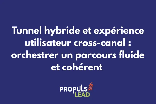 Représentation visuelle d'un parcours utilisateur cross-canal intégrant touchpoints digitaux et physiques dans un tunnel de vente hybride