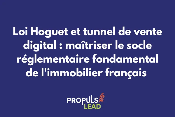 Interface de tunnel de vente affichant les mentions obligatoires de la loi Hoguet pour agent immobilier