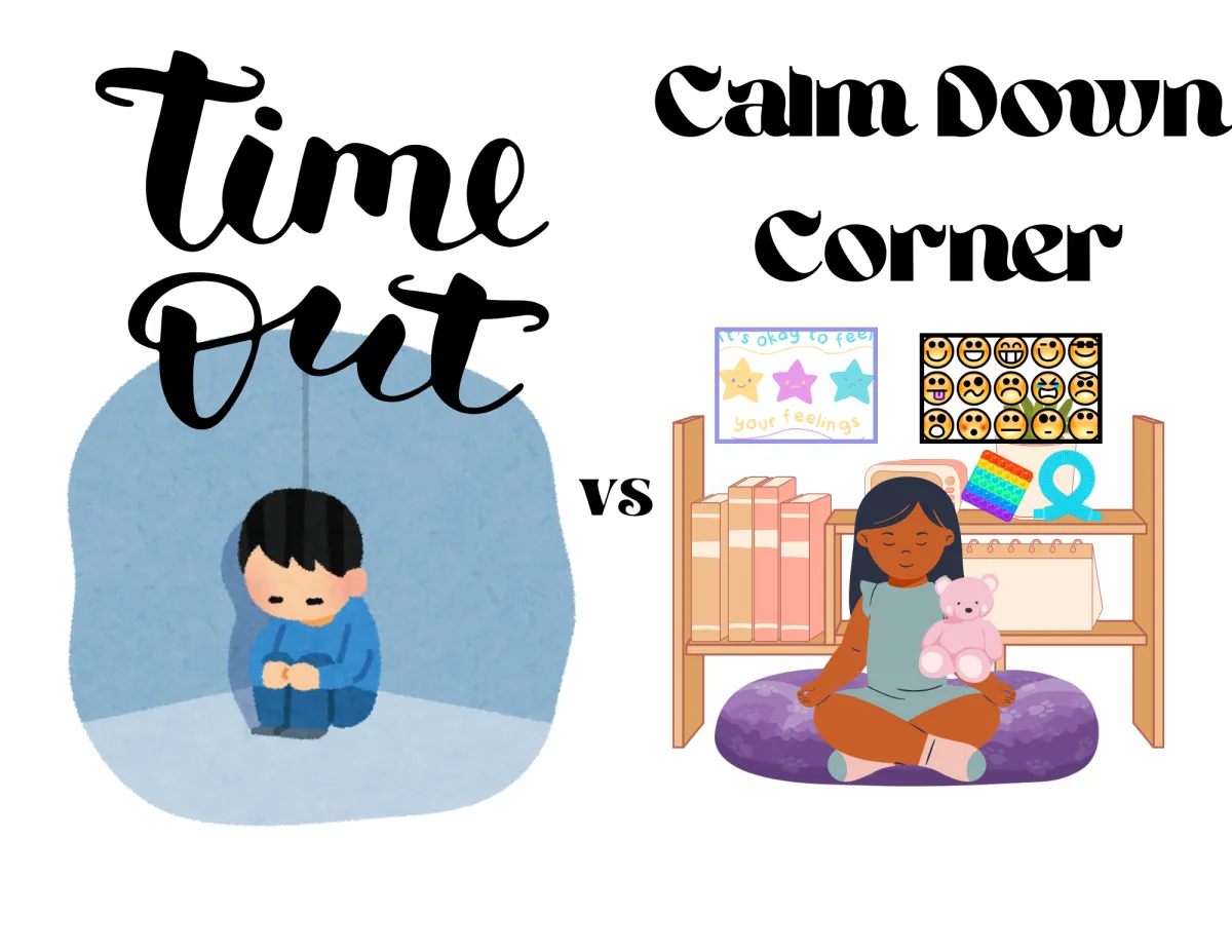 image of child in time out and child in calming corner