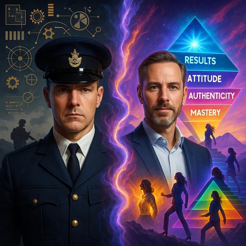 Baz Porter military leadership training transformation from British Army service to executive coaching expertise showing legitimate military background creating superior leadership development for women executives.