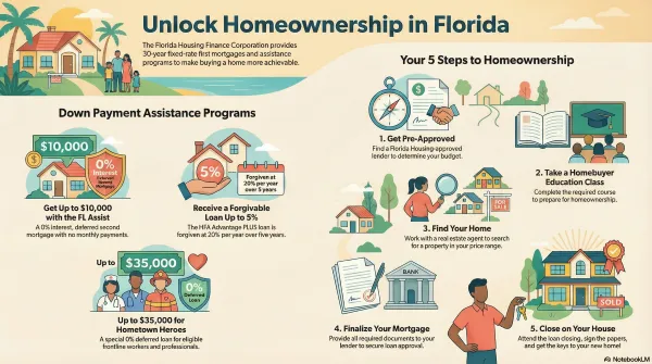 Florida down payment assistance programs overview explaining Florida Assist and Hometown Heroes