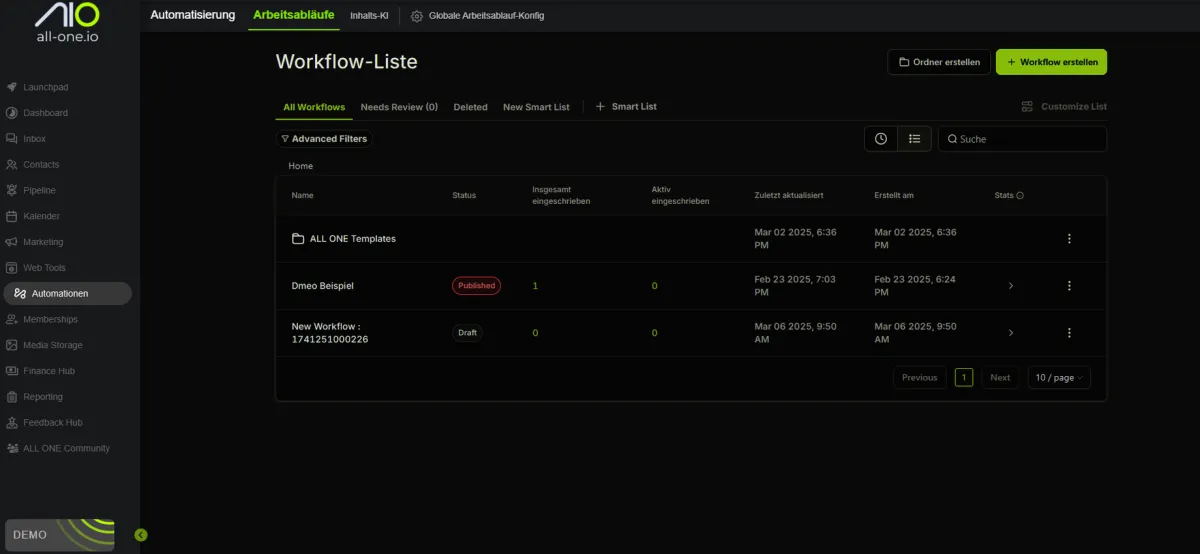 Workflows & Automationen in All One: Ein Leitfaden