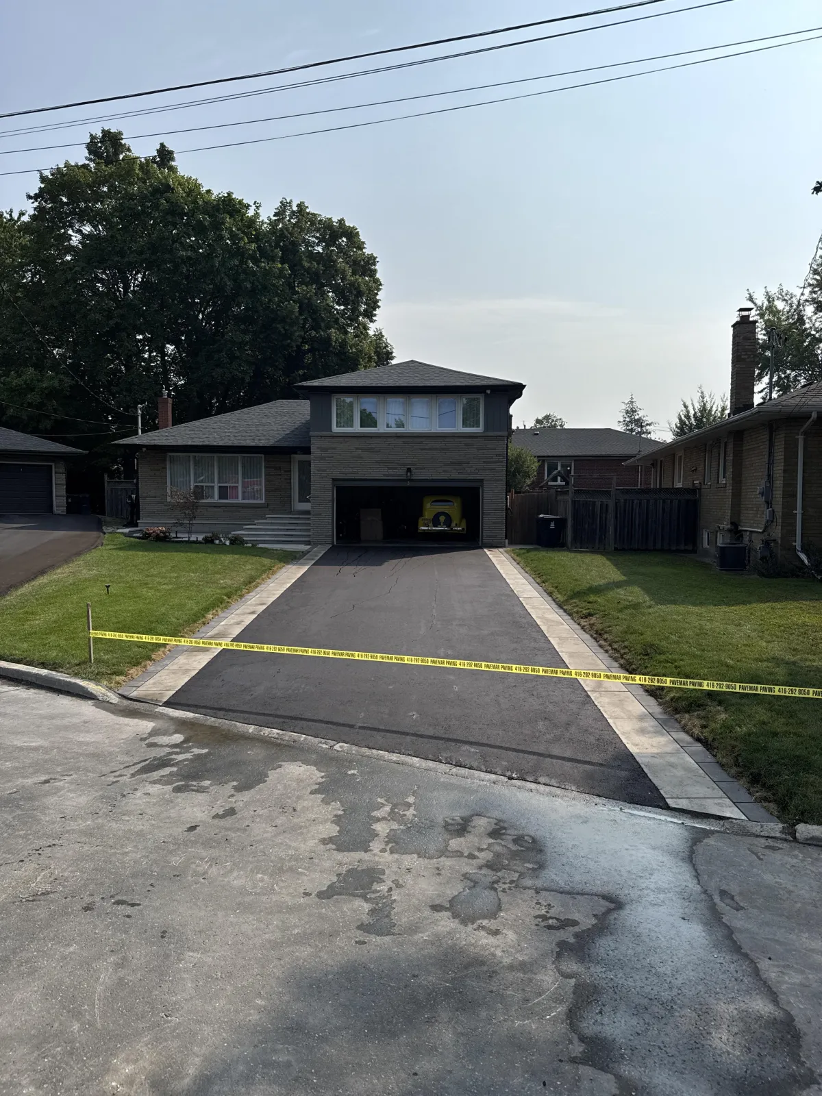 Asphalt Driveway with Stone Soldier Course in North York | Pavemar Paving