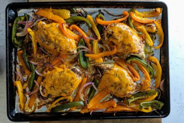 Sheet Pan Cheesy Chicken Fajitas