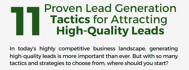 11 Proven Lead Generation Tactics for Attracting High-Quality Leads