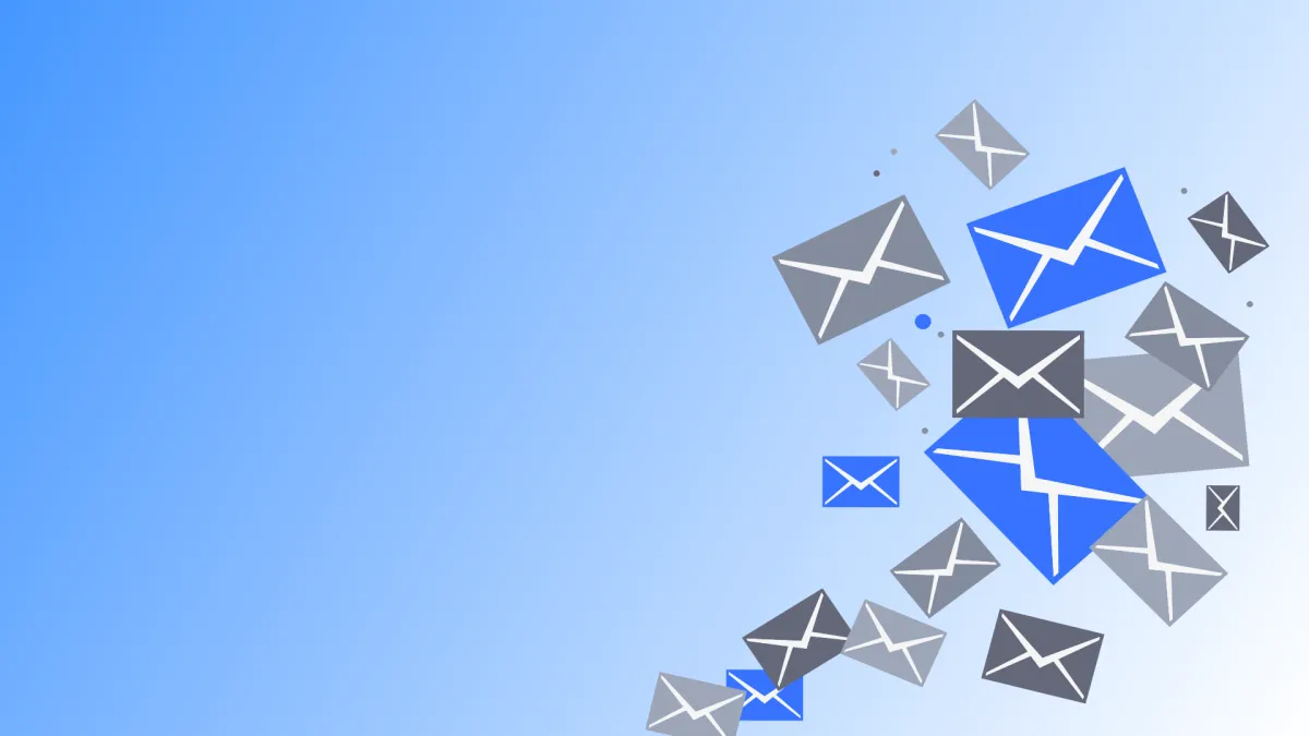 a image of email envelop icons, representing cold email myths