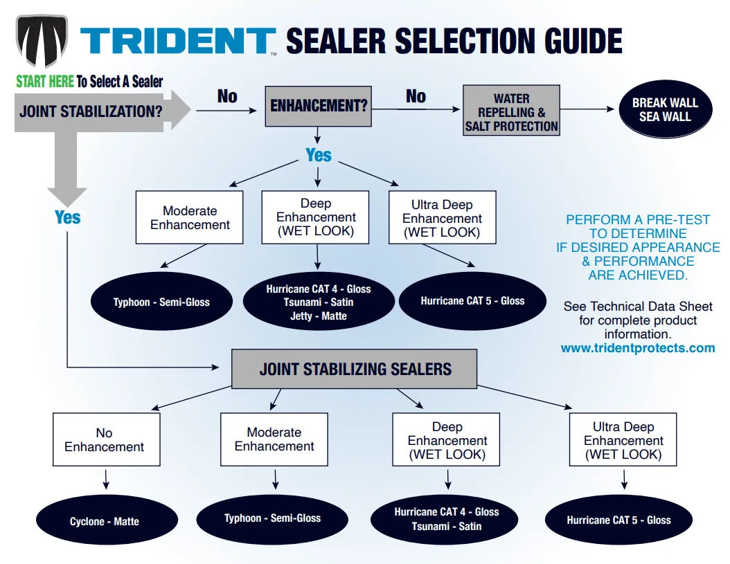 rident Sealer Selection Guide cover featuring product lineup for surface protection and enhancement