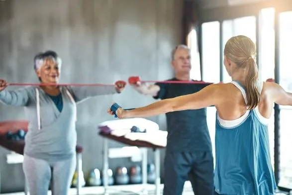 group using fitness bands