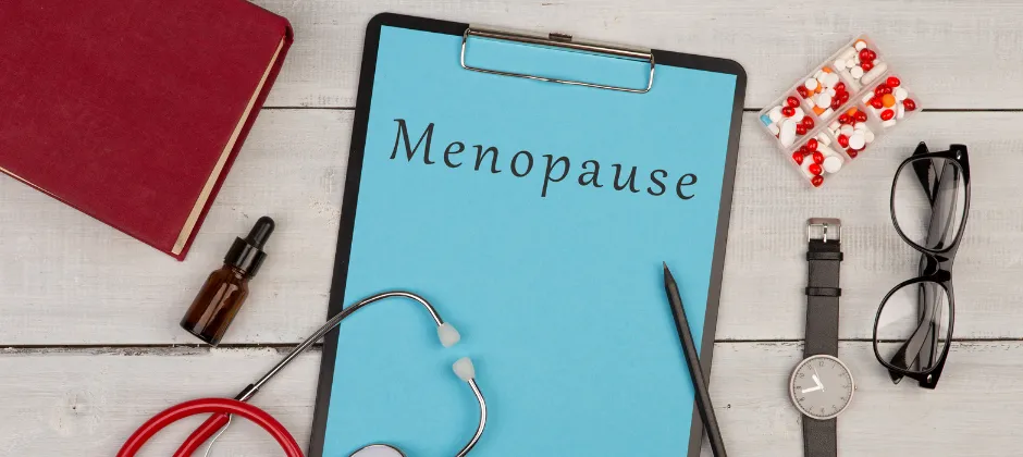 clipboard with the text "menopause"