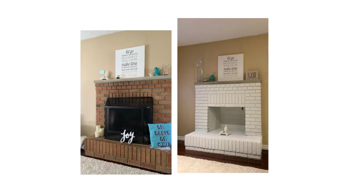 🌟 Before & After: The Fireplace Transformation That Sparked Our Decluttering Journey 🌟