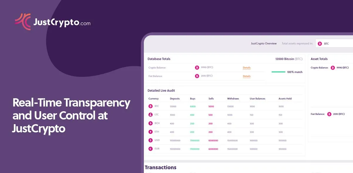 JustCrypto, transparency, user control, real-time trading, crypto governance, decentralized exchange