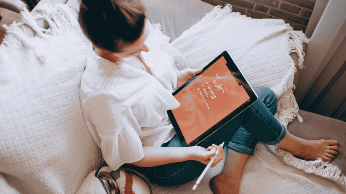 working woman planning