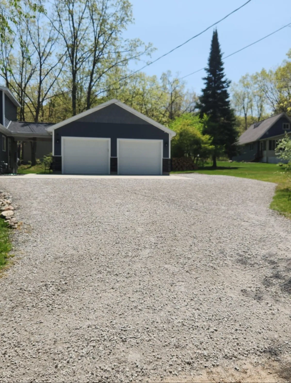 A freshly implemented gravel driveway