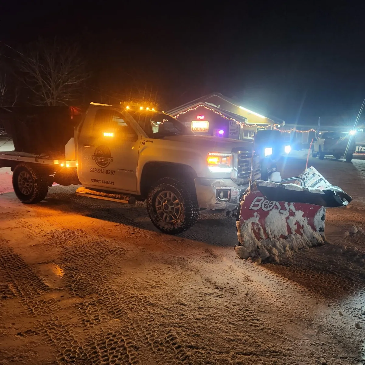 Landworks plow truck in action