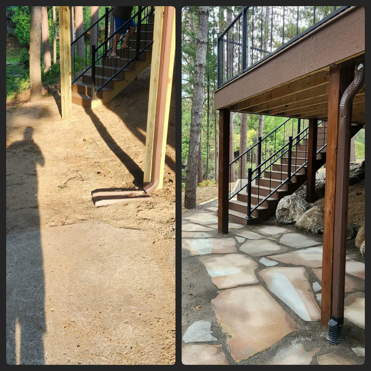 A stunning limestone pathway before and after image