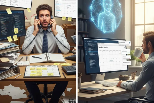 Signs a business needs automation with AI assistant organizing marketing tasks