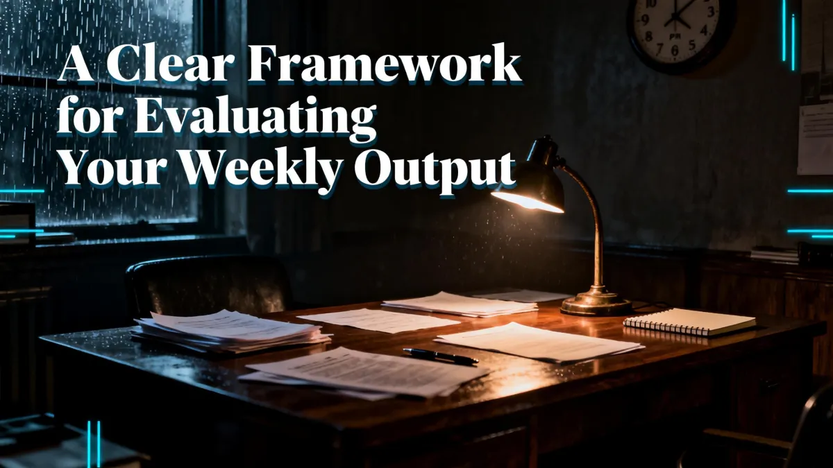 A Clear Framework for Evaluating Your Weekly Output