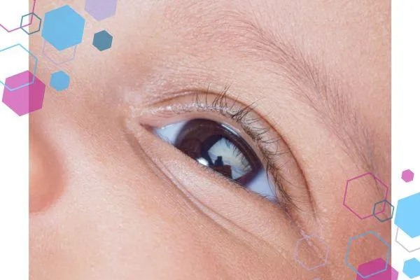 CubCare blog post front cover. Image is a close up of a baby's brown eye. Baby isn't looking at the camera.