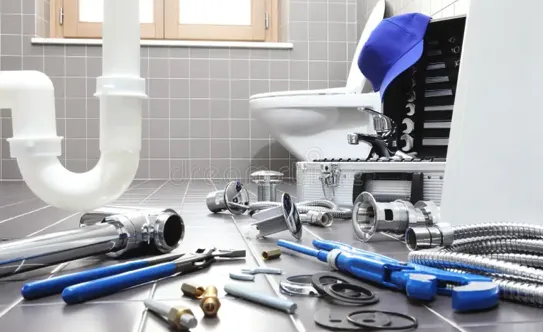 toilet being repaired