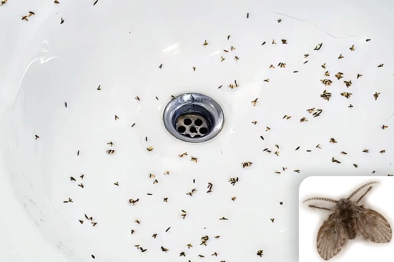 Drain flies near sink in Bakersfield home
