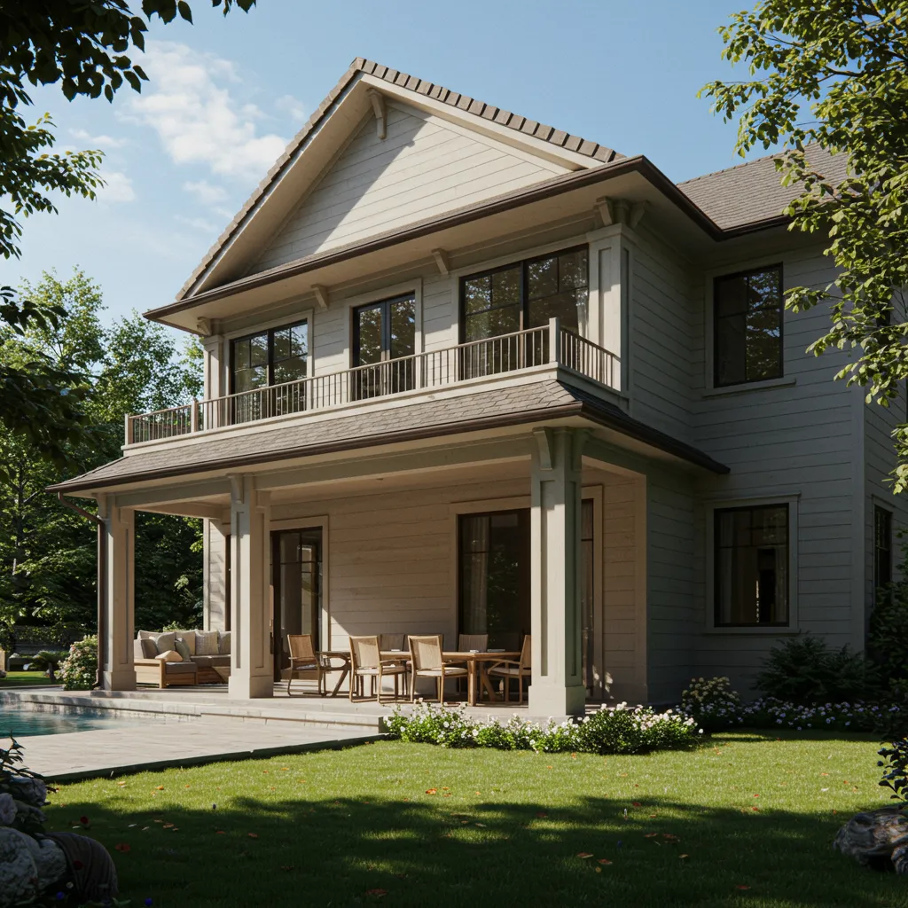 Exterior of a timeless luxury home in Tenafly, NJ set on a quiet, tree-lined property, featuring classic architecture, covered patio, manicured lawn, and an established residential feel ideal for high-end Bergen County real estate.