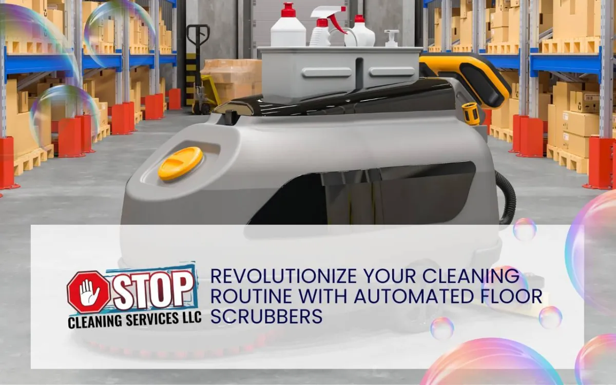 Automated floor scrubbers cleaning warehouse floors