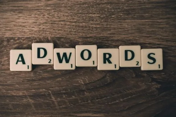 Scrabble letters spelling ADWORDS