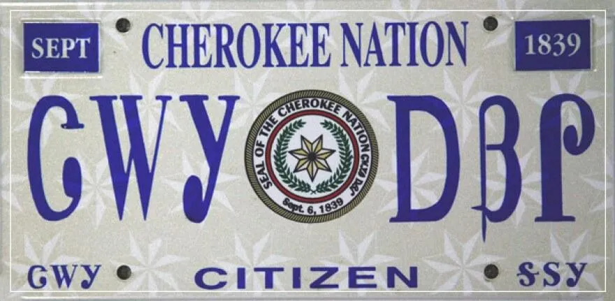 Cherokee Nation car tag