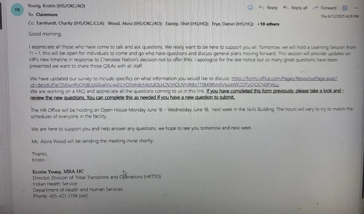 Internal Email Cherokee 411