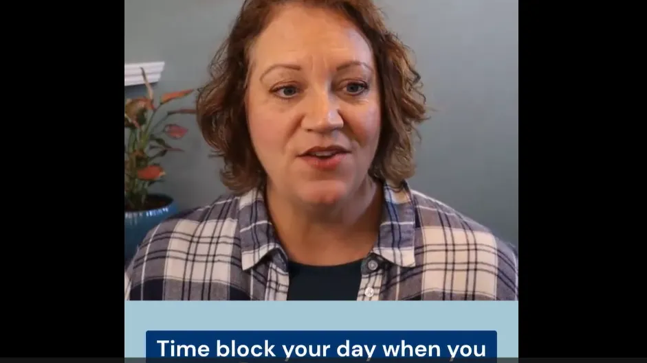 woman speaking about time blocking