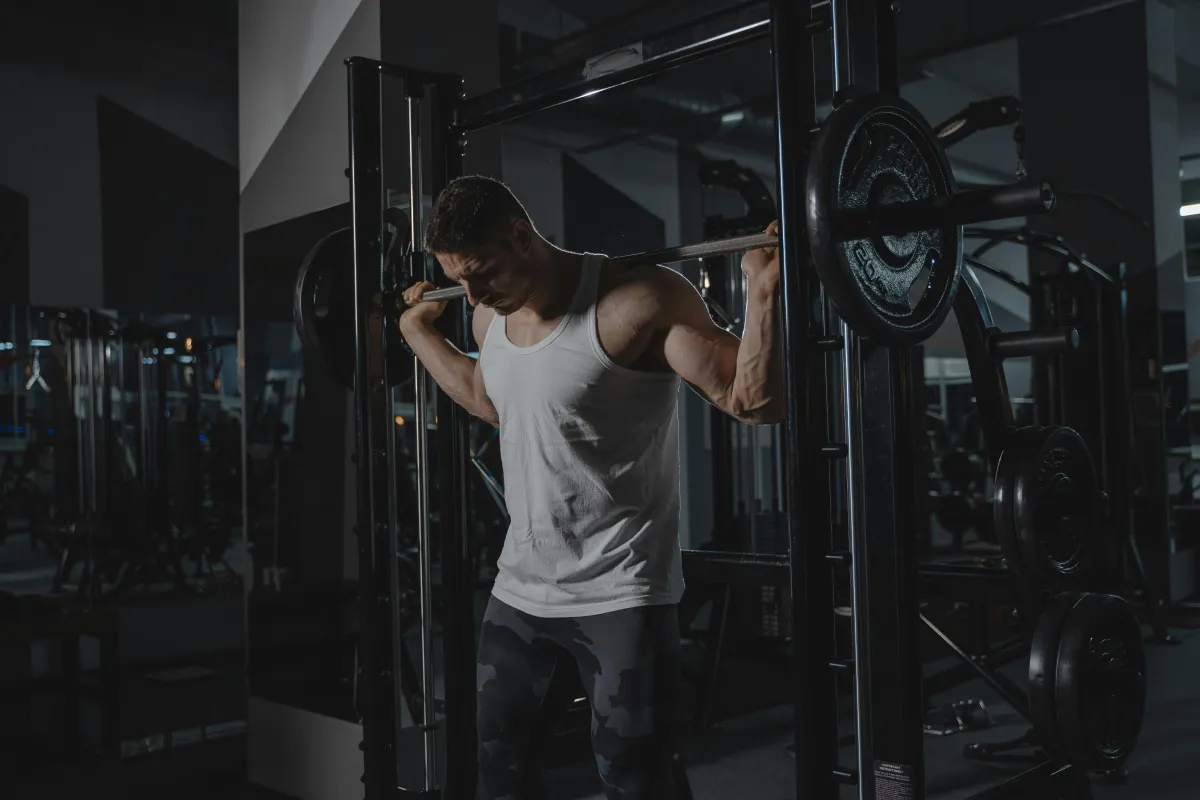 Man lifting weights