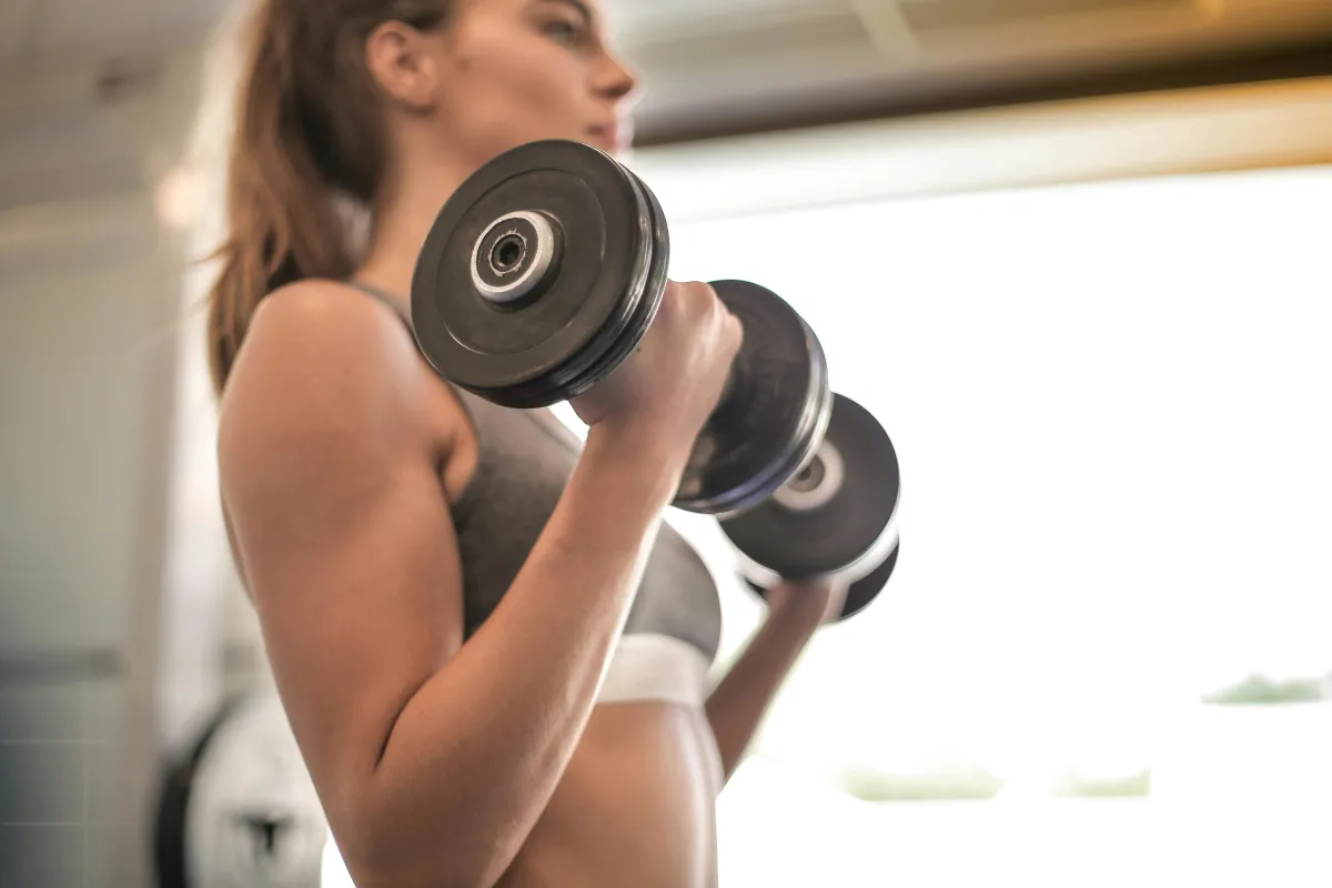 Woman lifting weights
