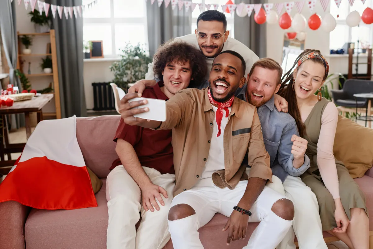 Friends taking selfie