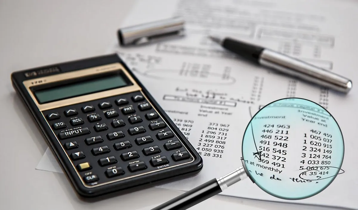 reviewing financial documents