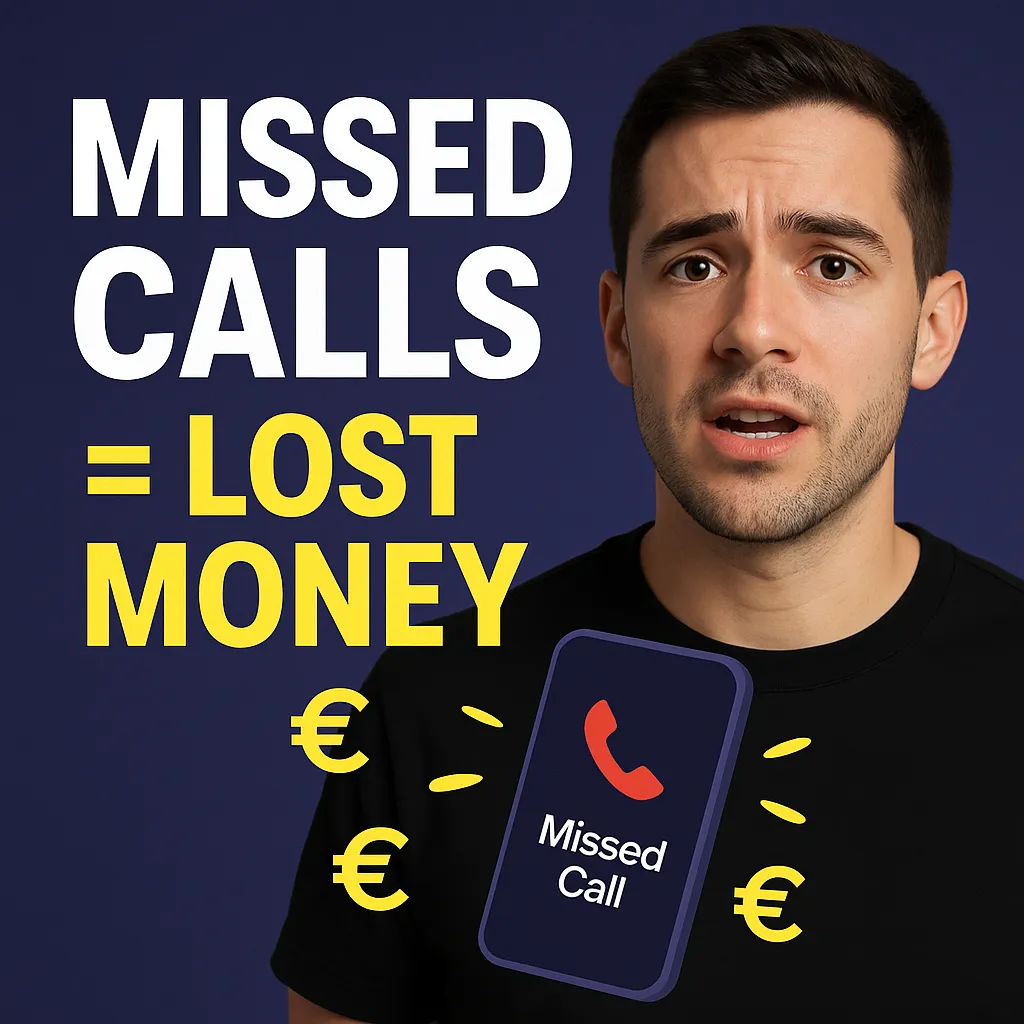 A person frustrated cause of losing money on missed calls