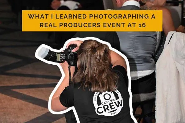 Casa Bay intern Teagan photographing the 2025 Real Producers event.