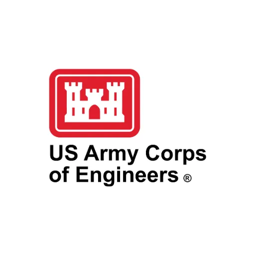 USACE logo – U.S. Army Corps of Engineers, delivering engineering and construction solutions for public and military infrastructure projects.