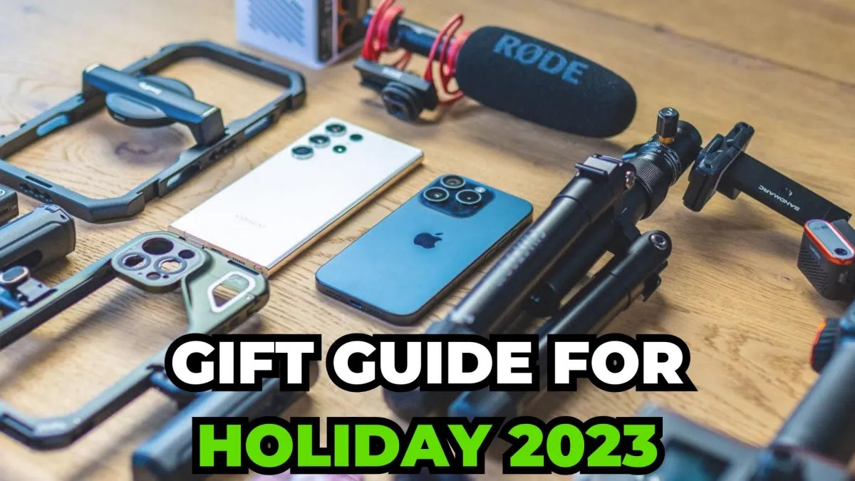 representing a gift guide with tools for smartphone filmmakers