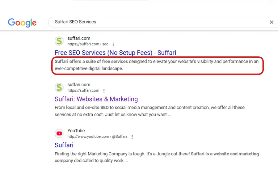 What is a Meta Description Here's an example of what it looks like in the Search Results on Google