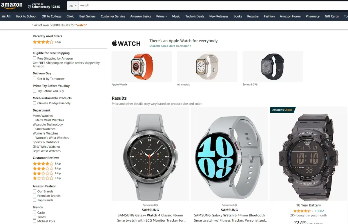 Finding products on Amazon